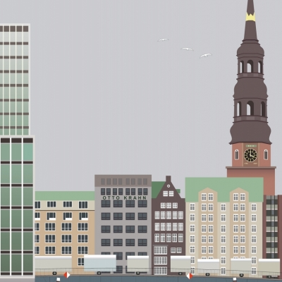 Weihnachtskarte "Reimersbrücke Hamburg"